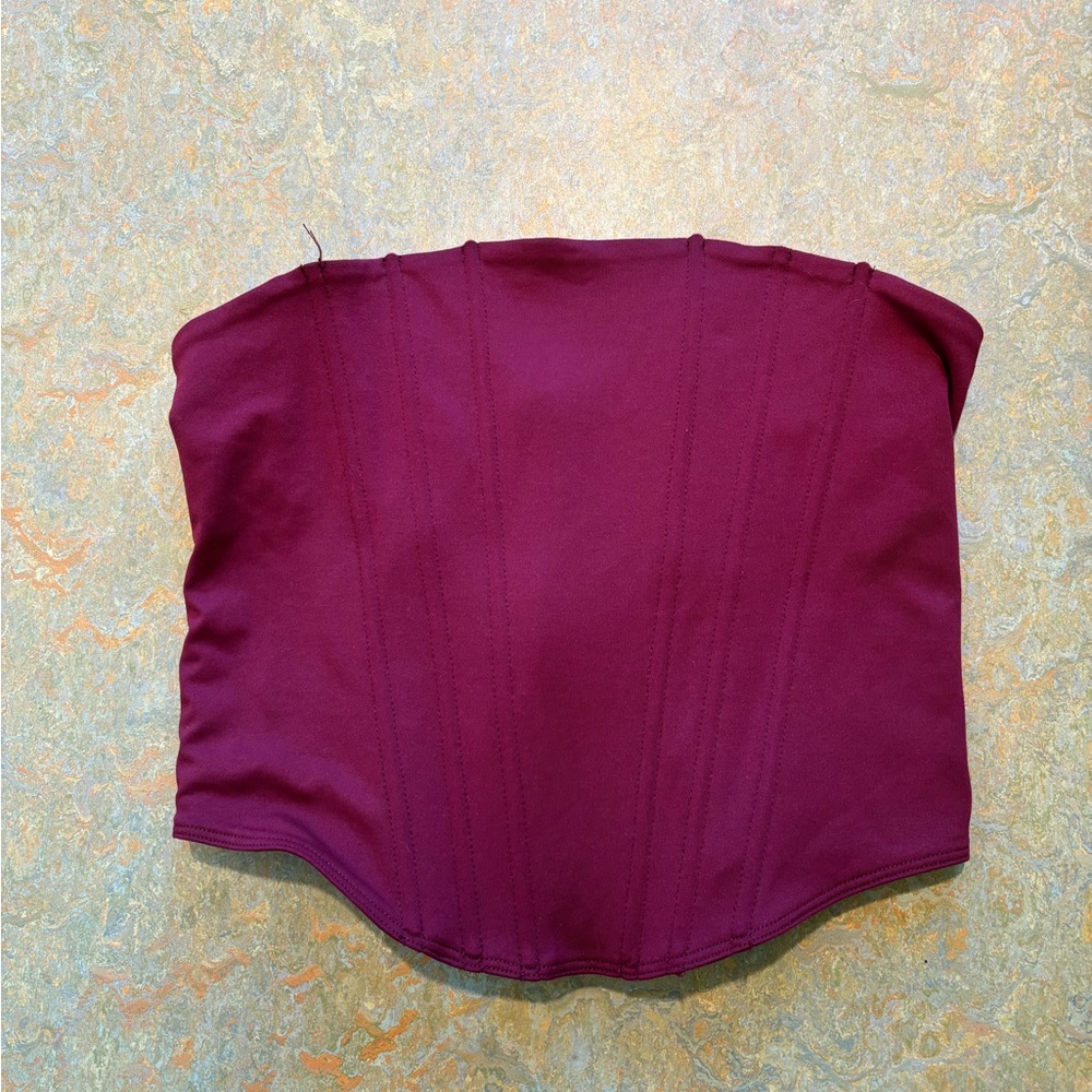 ReoRia Deep Red Corset Strapless Top